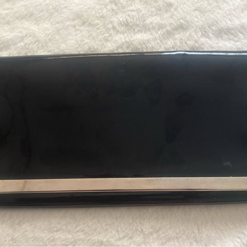 Chic Black Clutch with Silver Detail